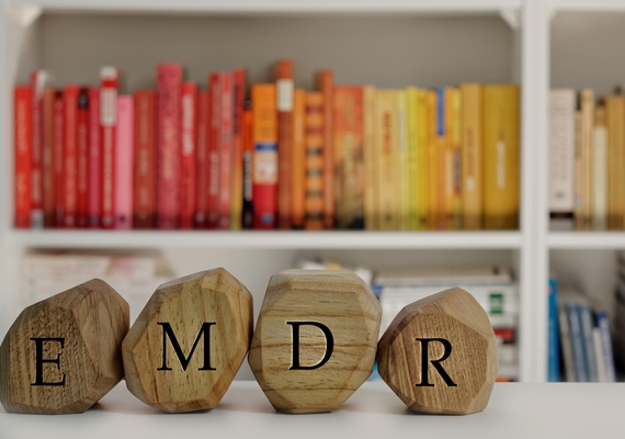 EMDR blocks with bookshelf