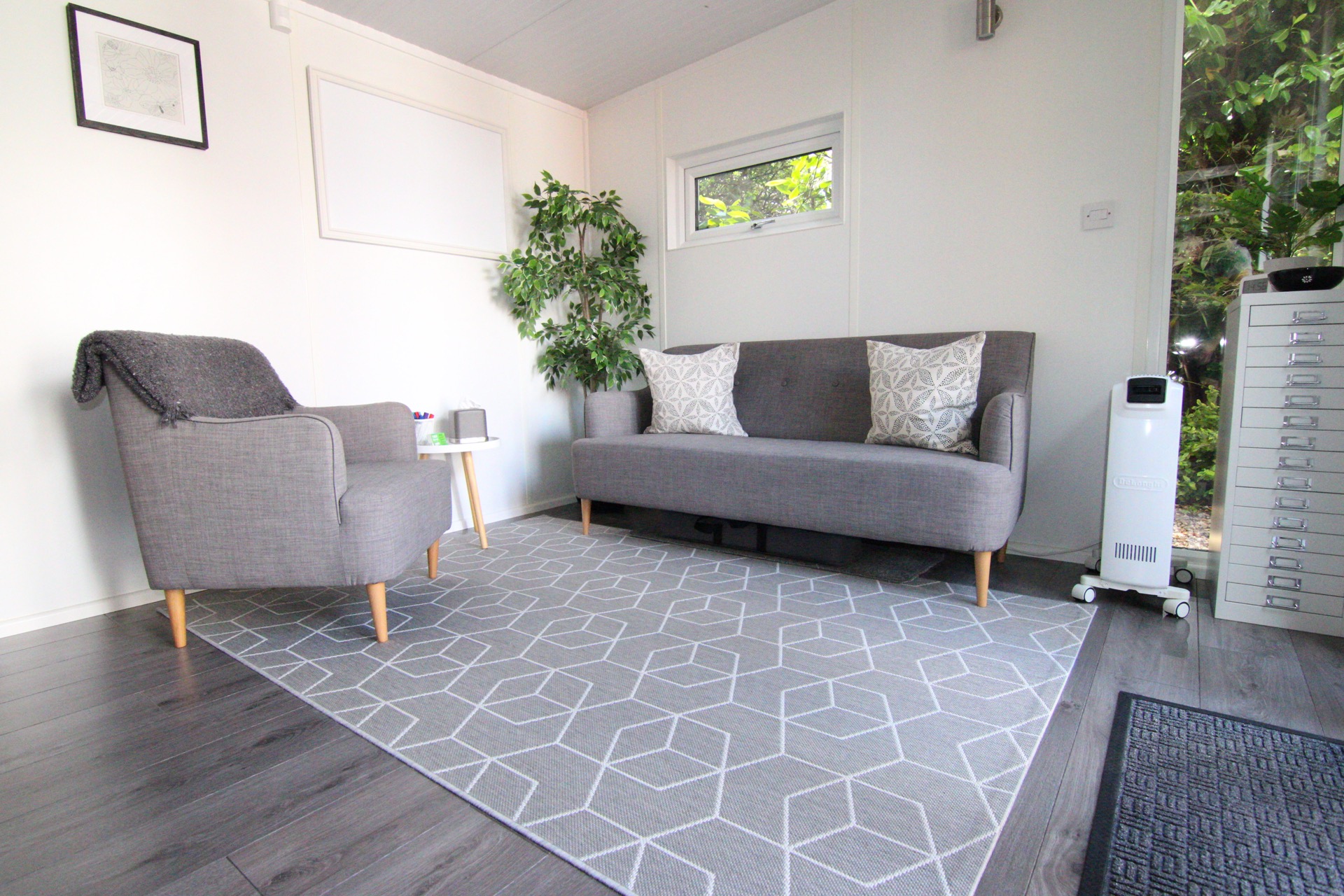 Interior View of Clients Sofa and Therapists Chair